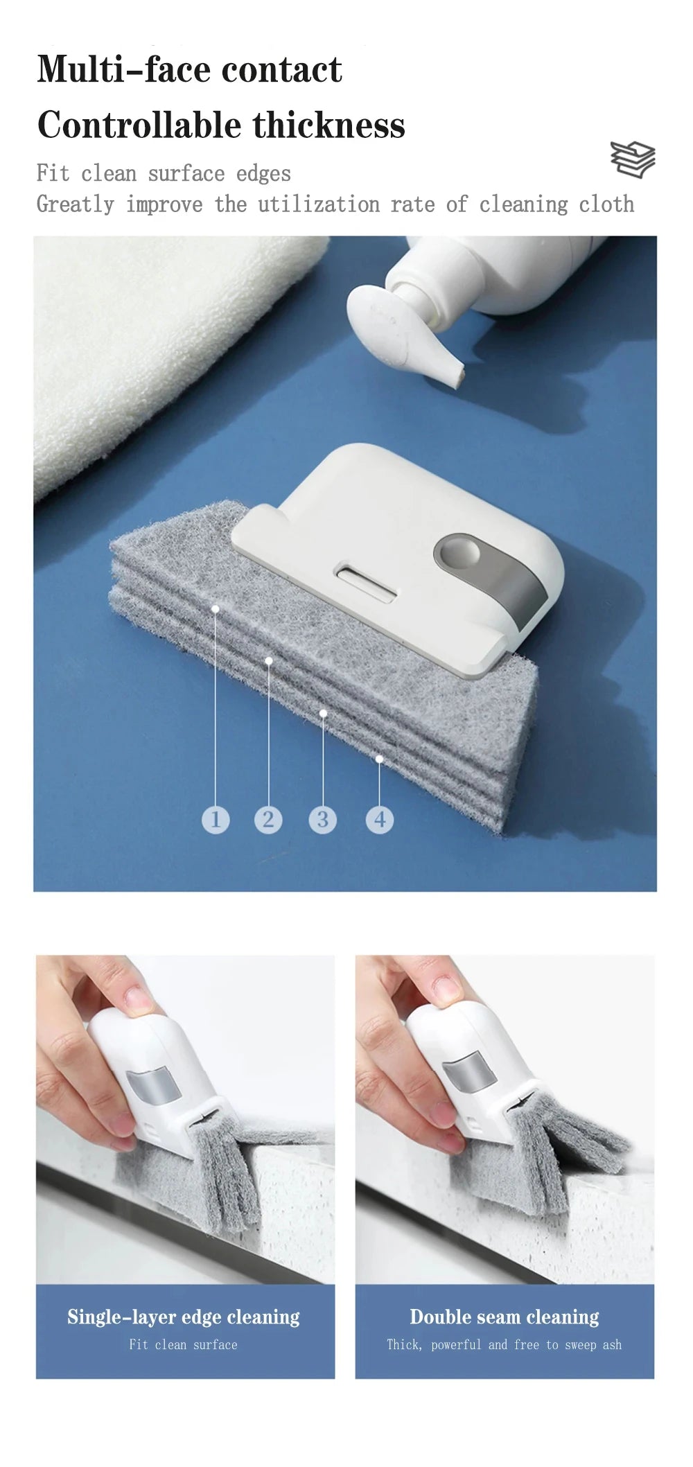 Gap Cleaning Brush, Window Recess Cleaning Brush, Kitchen Multi-function Cleaning Tool, All-purpose Gadget, Minimalist Design