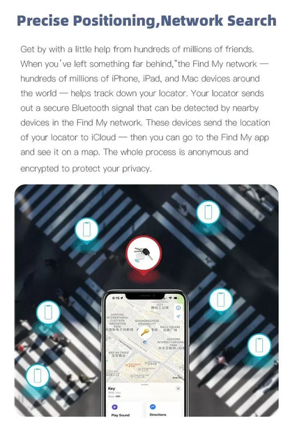 Bluetooth Tracking Device iOS Find My APP Smart Tag GPS Tracker Locator Anti-Lost Alarm Reminder Car Key Dog Pet Kid Finder
