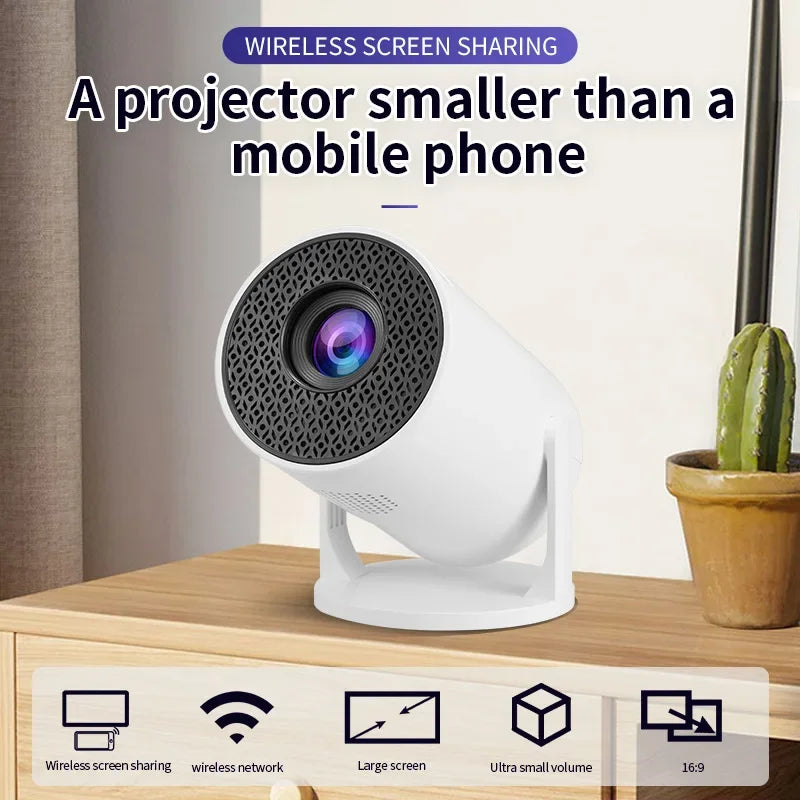 Mini M5 projector, supports 480P 50ANSI, Wireless Screen Mirroring,USB Plug,adjustable 180° projection angle,Glow Party Supplies