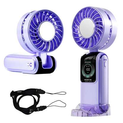 Portable Ice Cooling Fan High-Speed Digital Display Rechargeable Aromatherapy Cold Cooling Electric Fans for Office School