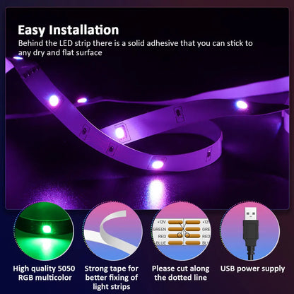 LED Strip Lights RGB 3535 ,5V 1M-30M,16 million colors, RGB , Led Strip Lighting Music Sync, Color Changing for Party Home