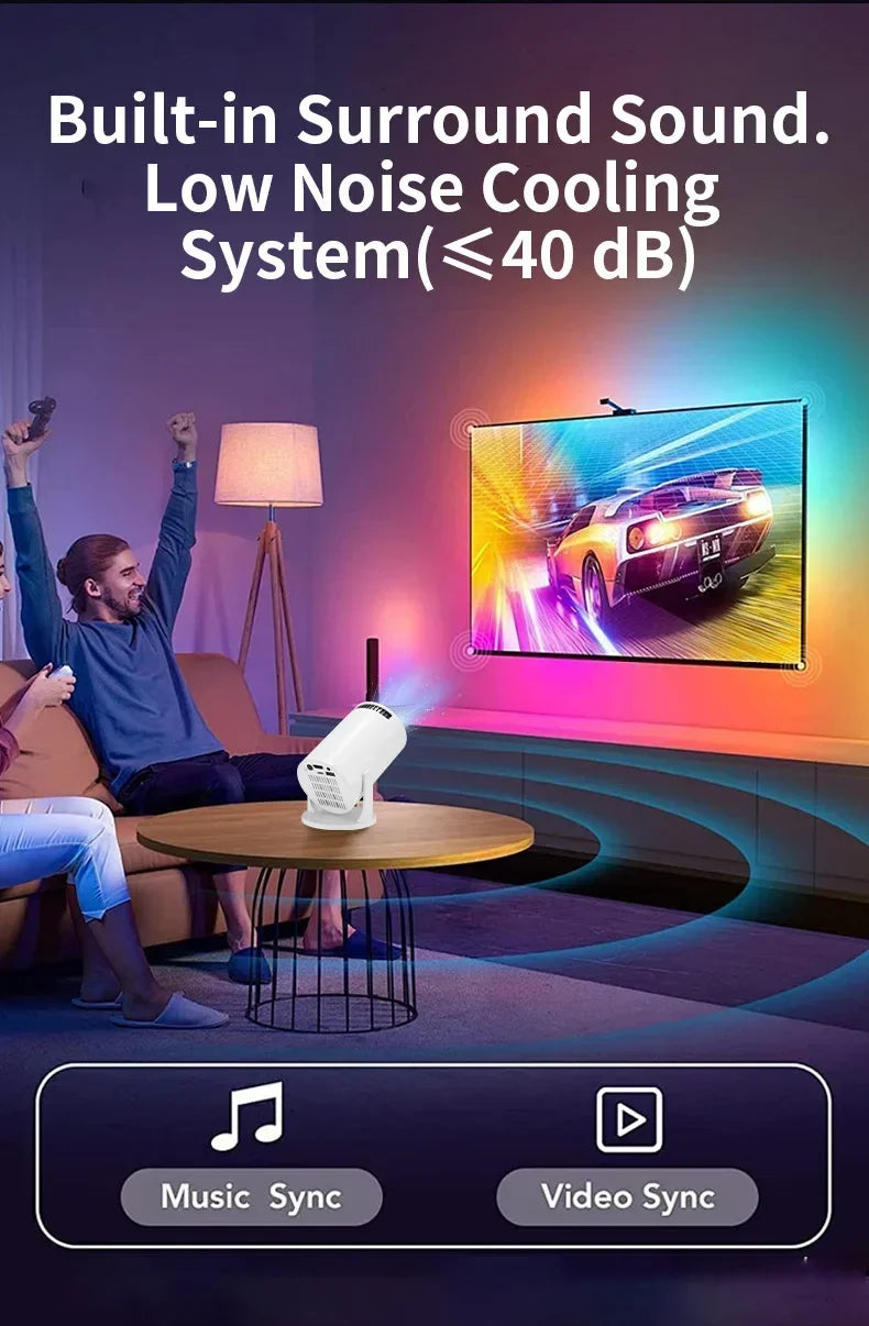 The 2026 new HY300 mini WiFi projector, with its high-definition picture quality, creates an immersive home theater experience