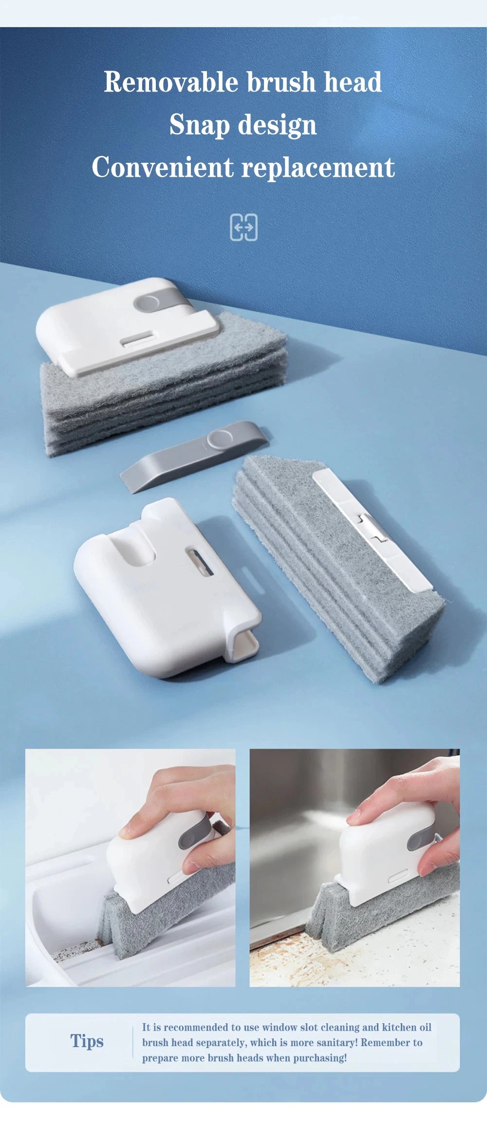 Gap Cleaning Brush, Window Recess Cleaning Brush, Kitchen Multi-function Cleaning Tool, All-purpose Gadget, Minimalist Design