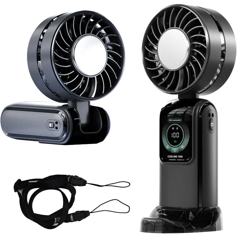 Portable Ice Cooling Fan High-Speed Digital Display Rechargeable Aromatherapy Cold Cooling Electric Fans for Office School