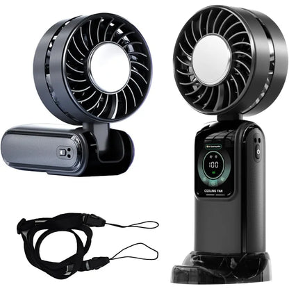 Portable Ice Cooling Fan High-Speed Digital Display Rechargeable Aromatherapy Cold Cooling Electric Fans for Office School
