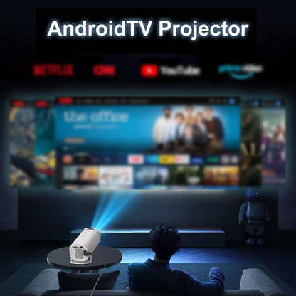 Mini Projector Support 4k and Native 1080P with Android 11, WiFi 6 & BT 5.0 Support, Airplay and Miracast Compatible