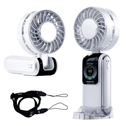 Portable Ice Cooling Fan High-Speed Digital Display Rechargeable Aromatherapy Cold Cooling Electric Fans for Office School