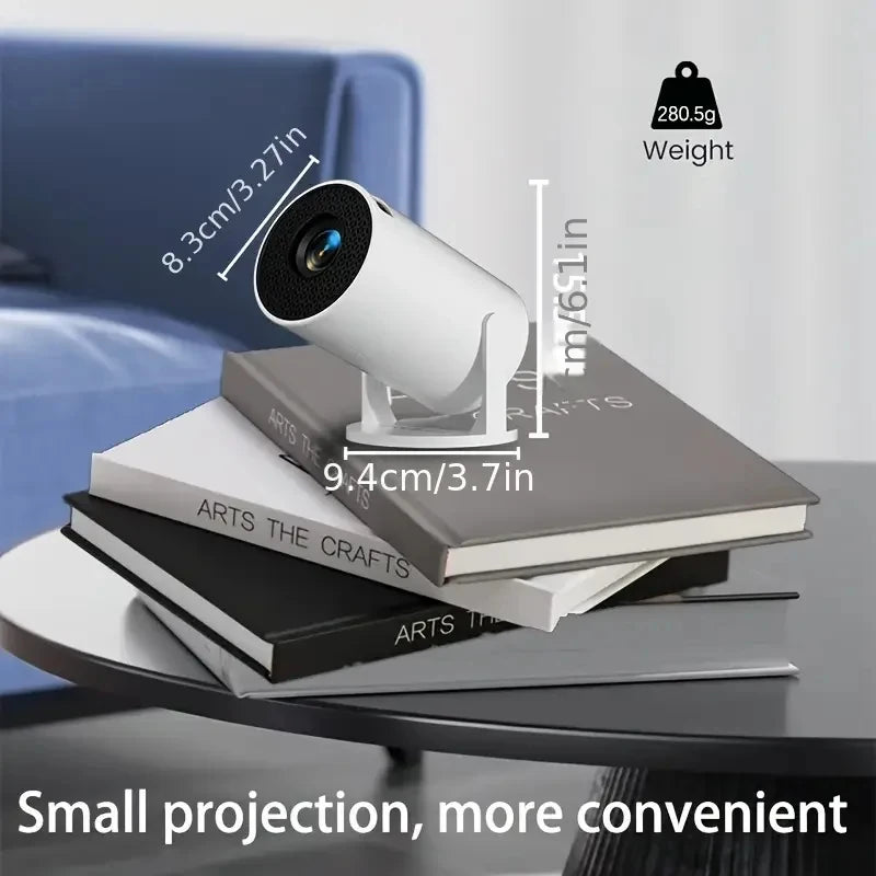 Mini M5 projector, supports 480P 50ANSI, Wireless Screen Mirroring,USB Plug,adjustable 180° projection angle,Glow Party Supplies