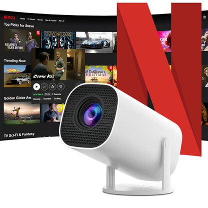 Mini Projector Support 4k and Native 1080P with Android 11, WiFi 6 & BT 5.0 Support, Airplay and Miracast Compatible