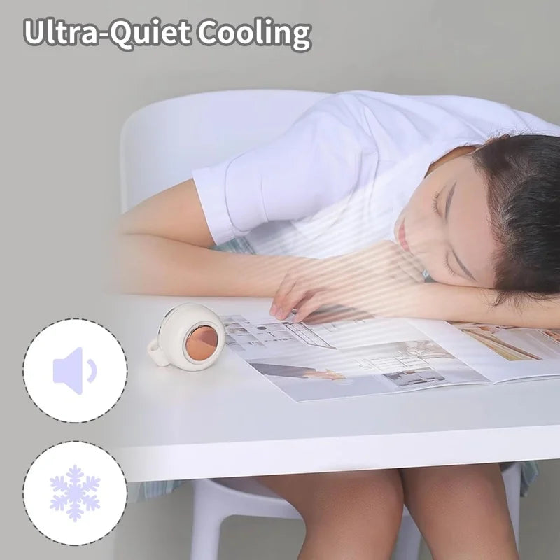 Cooling Fan Mini 360° Rotatable Portable Mini Clip-On Fan Usb Rechargeable 3-Speed Silent Mini Bladeless Fans Outdoor Travel