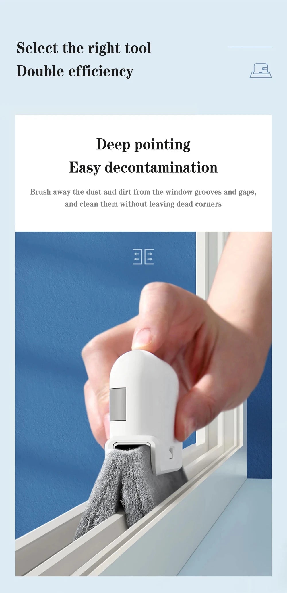 Gap Cleaning Brush, Window Recess Cleaning Brush, Kitchen Multi-function Cleaning Tool, All-purpose Gadget, Minimalist Design