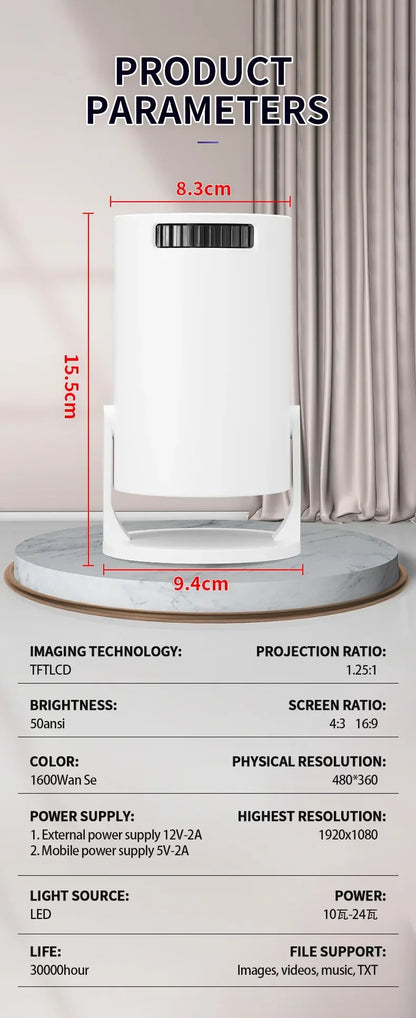 The 2026 new HY300 mini WiFi projector, with its high-definition picture quality, creates an immersive home theater experience