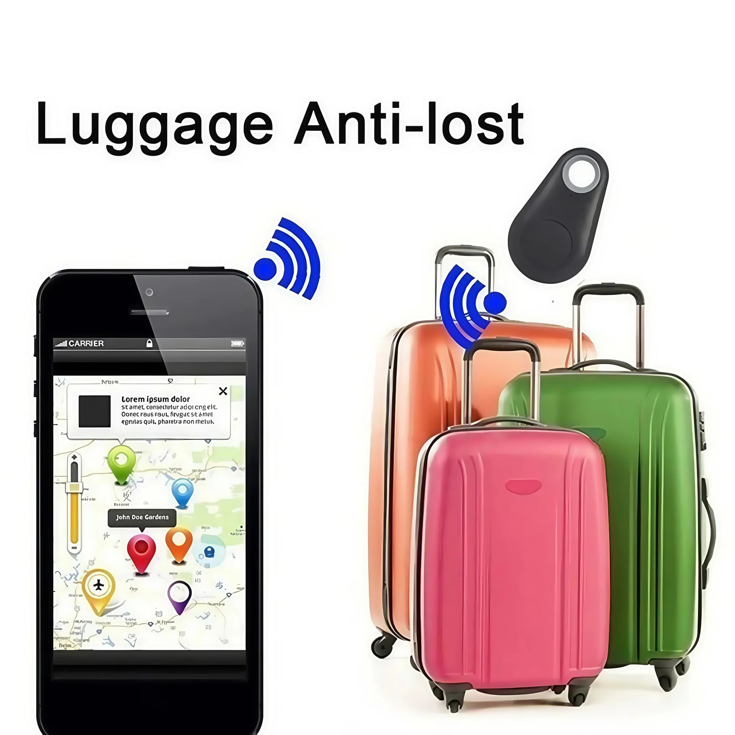 2025 Upgraded Bluetooth 5.0 Tracker-Waterproof Anti-Lost Device for Keys/Pets/Wallet/Luggage-Smart Locator with  Range&Alarm