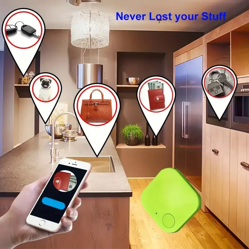 Mini GPS Tracker Bluetooth 5.0Anti-Lost Device Square Voice Control For Key Finder Car Wallet  Real Time Tracking Truck Locator