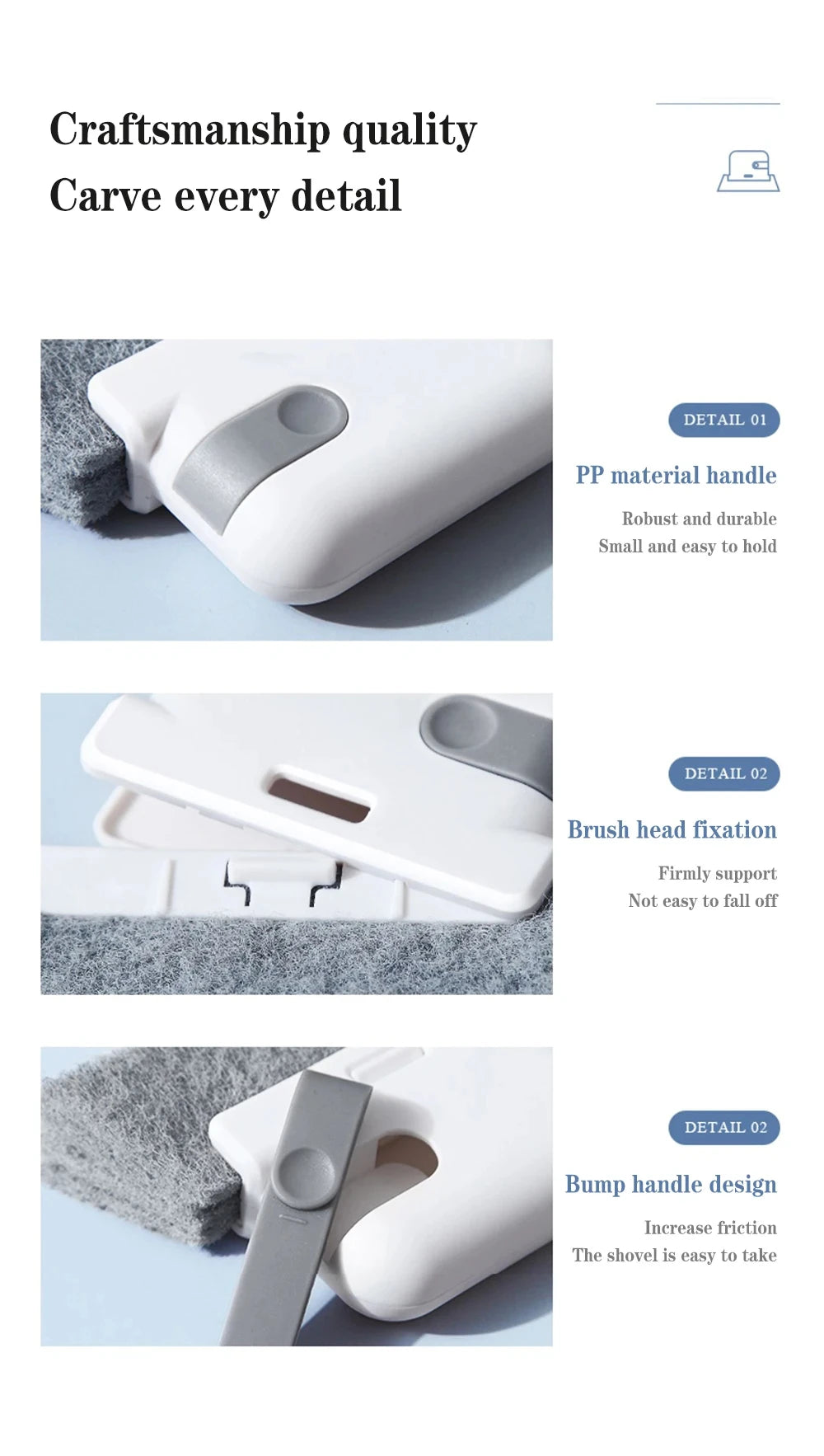 Gap Cleaning Brush, Window Recess Cleaning Brush, Kitchen Multi-function Cleaning Tool, All-purpose Gadget, Minimalist Design