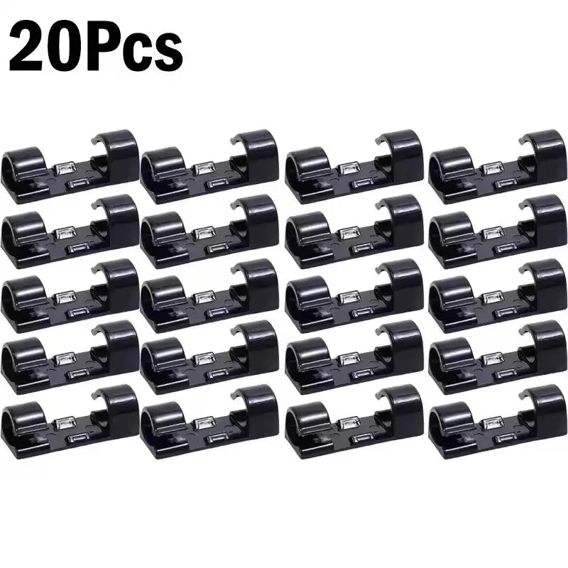 Cable Clips Organizer Drop Wire Holder Cord Management Self-Adhesive Cable Manager Fixed Clamp Wire Winder For Home Office Car