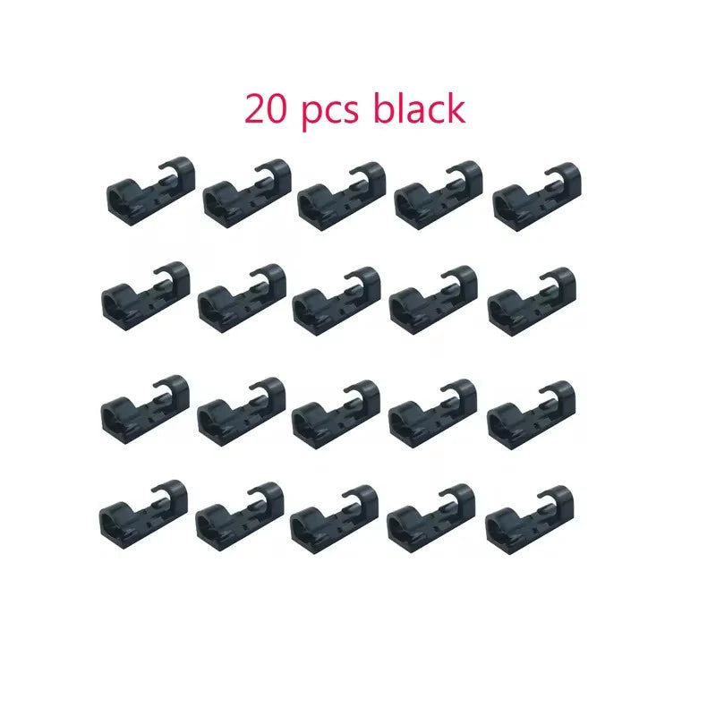 Cable Organizer Clips Cable Management Desktop & Workstation ABS Wire Manager Cord Holder USB Charging Data Line Bobbin Winder
