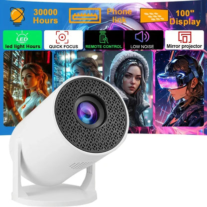 Mini M5 projector, supports 480P 50ANSI, Wireless Screen Mirroring,USB Plug,adjustable 180° projection angle,Glow Party Supplies