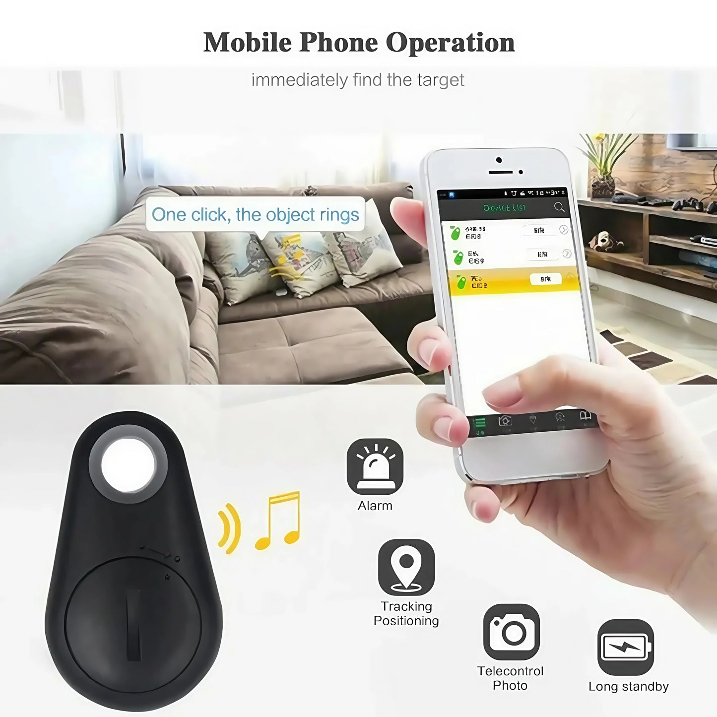 2025 Upgraded Bluetooth 5.0 Tracker-Waterproof Anti-Lost Device for Keys/Pets/Wallet/Luggage-Smart Locator with  Range&Alarm