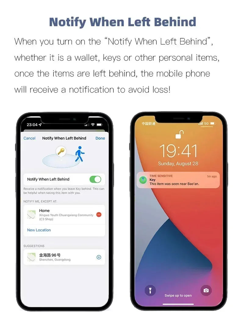 Bluetooth Tracking Device iOS Find My APP Smart Tag GPS Tracker Locator Anti-Lost Alarm Reminder Car Key Dog Pet Kid Finder