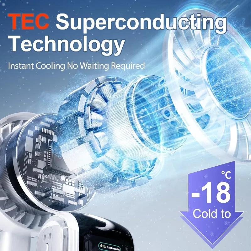 Portable Ice Cooling Fan High-Speed Digital Display Rechargeable Aromatherapy Cold Cooling Electric Fans for Office School