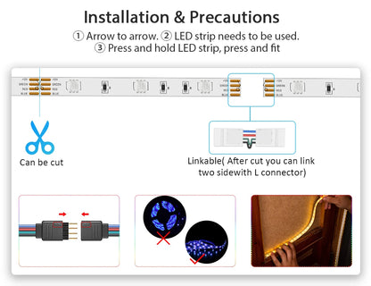 LED Strip Lights RGB 3535 ,5V 1M-30M,16 million colors, RGB , Led Strip Lighting Music Sync, Color Changing for Party Home