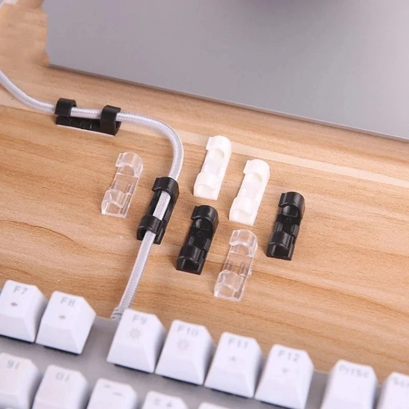 Cable Organizer Clips Cable Management Desktop & Workstation ABS Wire Manager Cord Holder USB Charging Data Line Bobbin Winder