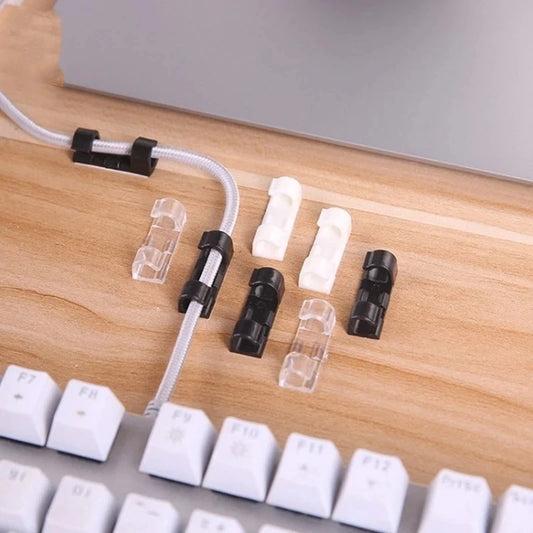 Cable Organizer Clips Cable Management Desktop & Workstation ABS Wire Manager Cord Holder USB Charging Data Line Bobbin Winder