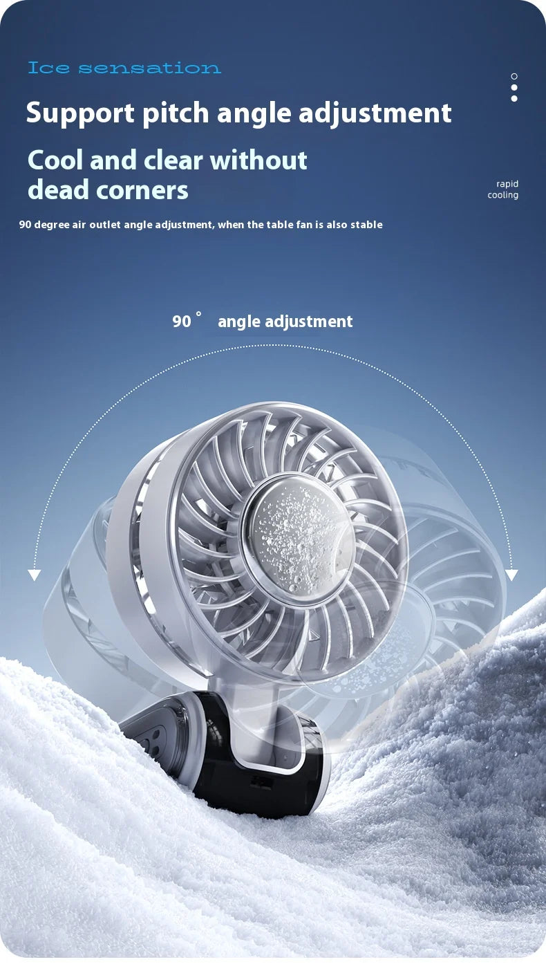 Portable Ice Cooling Fan High-Speed Digital Display Rechargeable Aromatherapy Cold Cooling Electric Fans for Office School