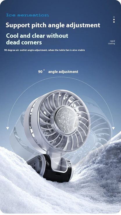 Portable Ice Cooling Fan High-Speed Digital Display Rechargeable Aromatherapy Cold Cooling Electric Fans for Office School