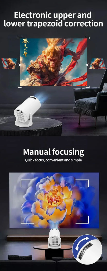 The 2026 new HY300 mini WiFi projector, with its high-definition picture quality, creates an immersive home theater experience