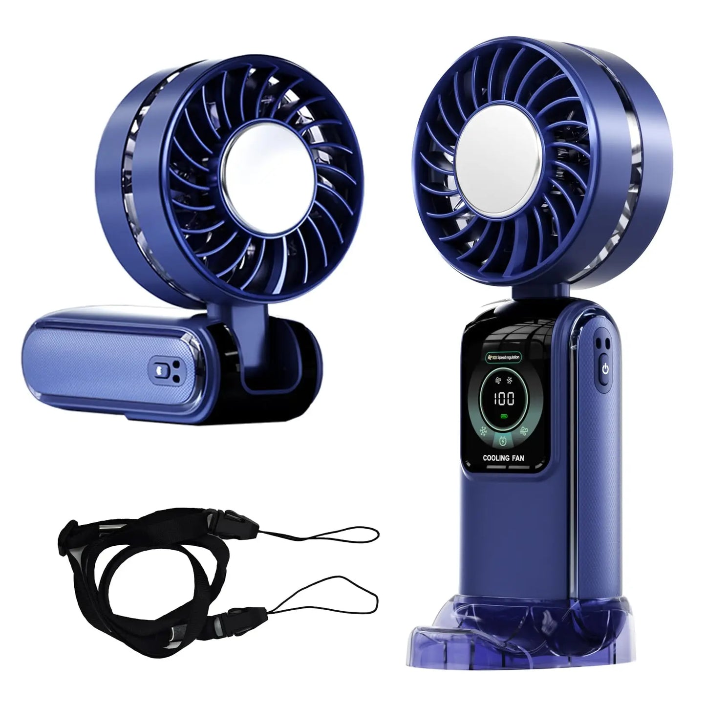 Portable Ice Cooling Fan High-Speed Digital Display Rechargeable Aromatherapy Cold Cooling Electric Fans for Office School
